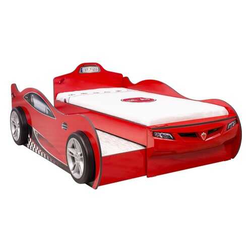 Кровать-машина Cilek Carbed Coupe выдвижнаякрасная 90х190/90х180 в Мария