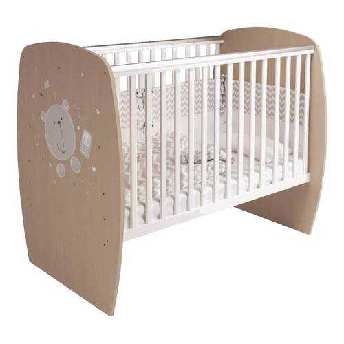 Кроватка детская Polini Kids French 700 Teddy белый Дуб пастельный в Мария