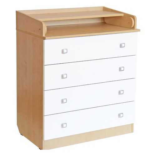 Пеленальный комод Polini kids Simple 1580 натуральный/белый в Мария