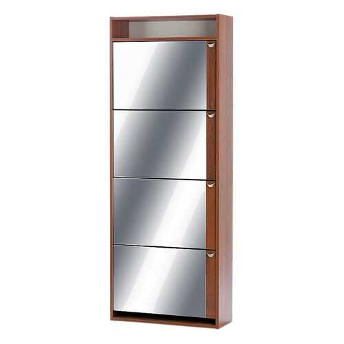 Обувница Вентал K-4S VEN_10000108 60,4х22,5х159,6 см, орех темный/зеркальный в Мария