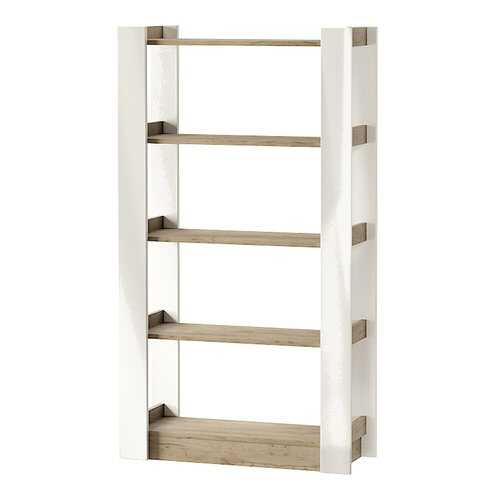Стеллаж Hoff 80330598 80х30х143,1 см, дуб серый craft/белый глянец в Мария
