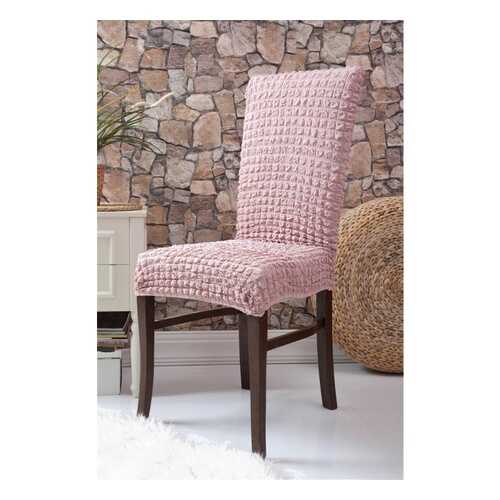 Чехлы на стулья без оборки Venera Chair, розовый, комплект 6 штук в Мария